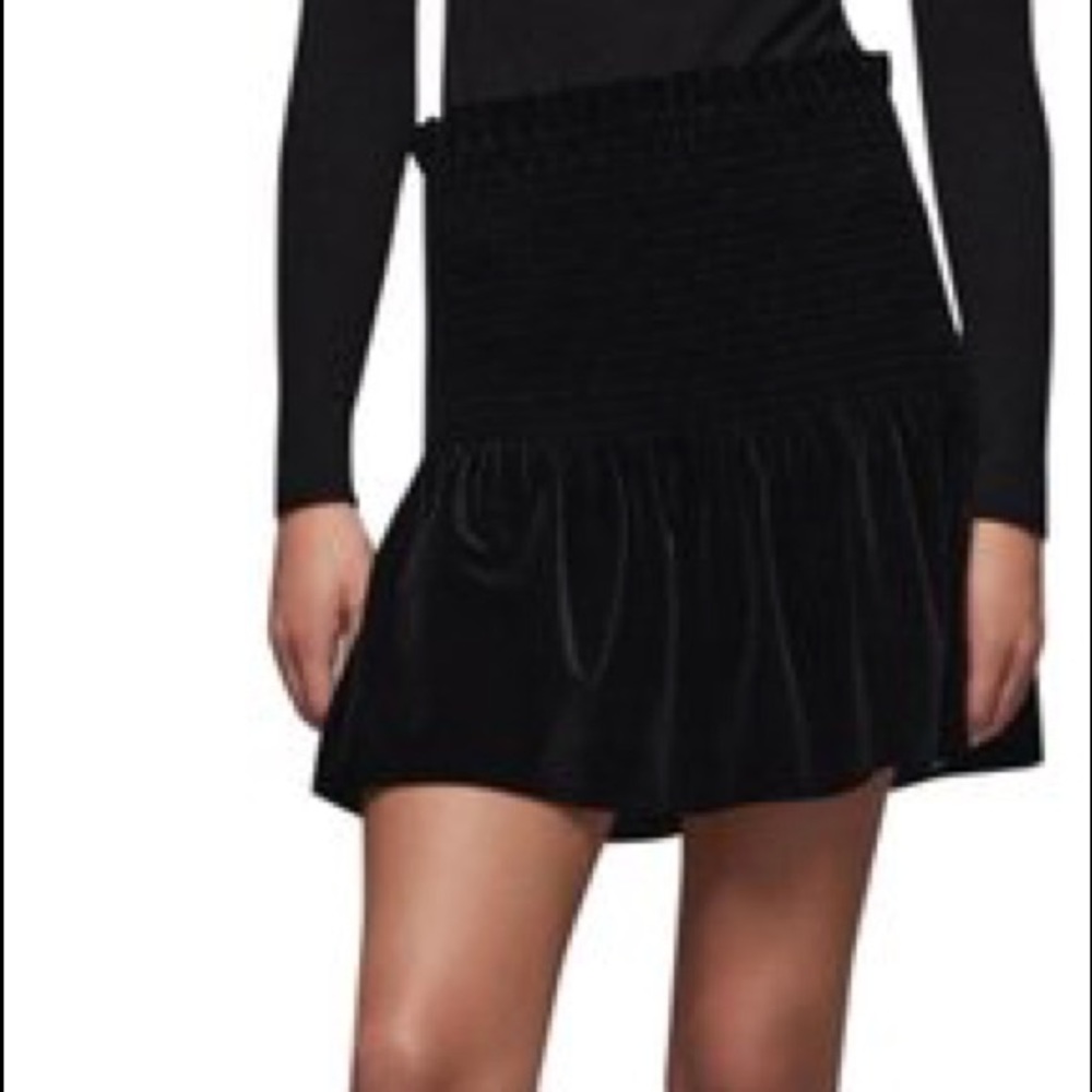 Zara Velvet Black Mini Skirt Sz M